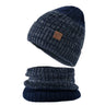 Winter Hat for Men Pullover Hat Scarf Sets Plush Velvet Fleece Lined Women Thick Warm Beanie Hat Balaclav Knitted Hat Caps Male