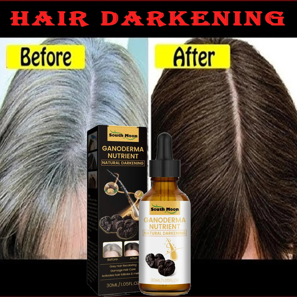 Gray White Hair Treatment Serum Oil White To Black Permanent Treatment Natural Color Repair Anti Loss Product Care For Men Women