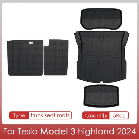 For Model 3 2024 Highland Cargo Liner Floor Mats Anti-slip Pads Waterproof Trunk Mat for Tesla Model 3 2024 Highland Accessories