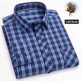 New in shirt 100%cotton long-sleeve shirts for men thin slim fit formal plain shirt plaid designer tops office elegants clothes