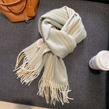 High Quality 100% Wool Scarf Female Fashion Classic Soft Cashmere Muffler Women Warm Thermal Shawl Outside Autumn Winter