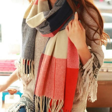 Winter Female Lattice Imitation Cashmere Scarf Autumn And Winter Thick Fashion Warm Wild Scarf Shawl