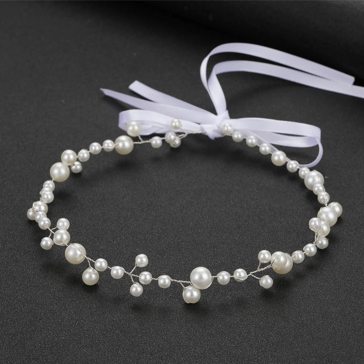 Bridal Sweet Headband Headpieces Banquet Pearls Headdress Simple Chain Hair Vine For Banquet Wedding Masquerade Hair Jewelry