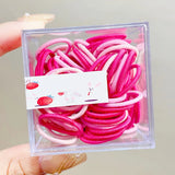 100pcs Colorful Rubber Bands In Summer Versatile Design No Harm To Hair Leather Cover Cute and Lively Hair Tie