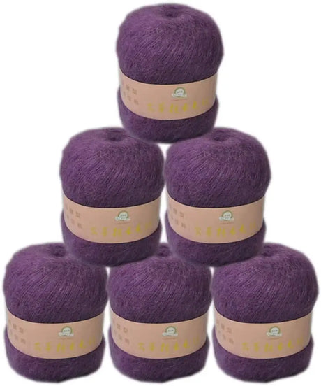 6 Balls Angora Mohair Wool Yarn for Knitting Soft Plush Cashmere Hand Crochet Lanas DIY Scarf Sweater Thread Freeshipping Sales