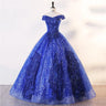 Light Blue prom cocktail dresses The Shoulder Evening Banquet Party Ball Gown Princess Dress Elegant Adult Princess Dress