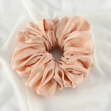 Big Size Shiny Chiffon Scrunchies for Muslim Women Custom Elastic Volumizing Oversized Neat Stitching Malaysian Bunch Hair Tie