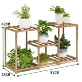 4/5-Shelves Plant Flower Stand Indoor Outdoor Wooden Plants Shelf Home Garden Pots Flower Rack Planter Display Shelf Plant Stand