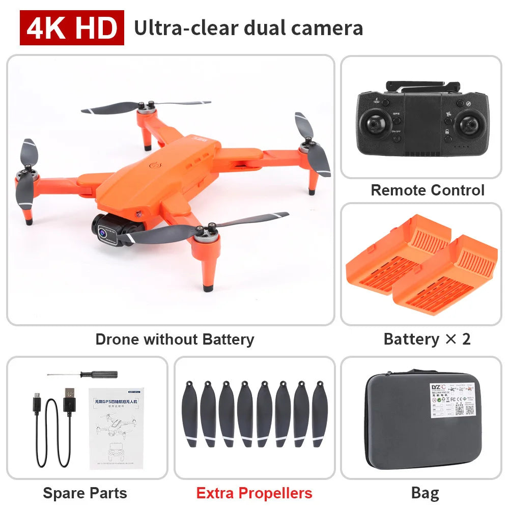 L900 PRO Drone 4K Professional 5G WIFI FPV GPS HD Camera Photography Brushless Foldable Quadcopter 1200M RC Toy Gift