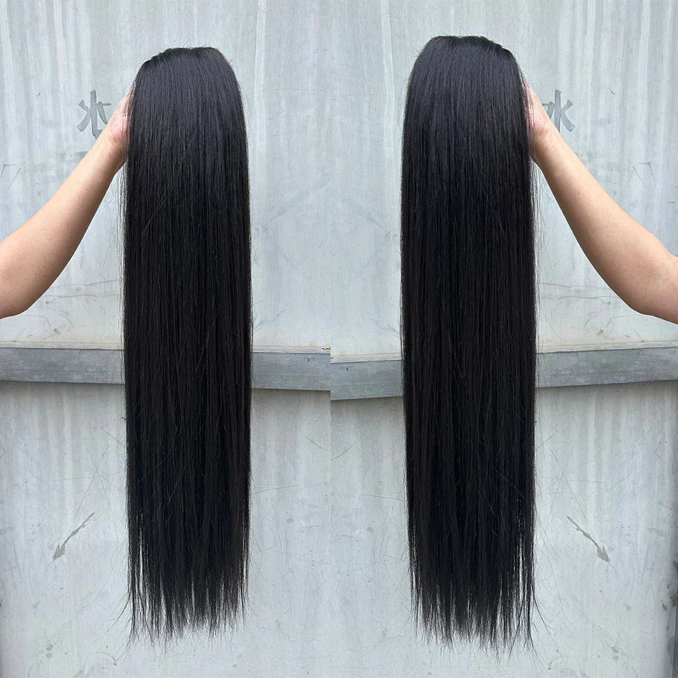 Straight Hair Bundles Extensions Smooth Ombre Hair Weaving 36Inch Super Long Synthetic Straight Hair Bundles Full to End