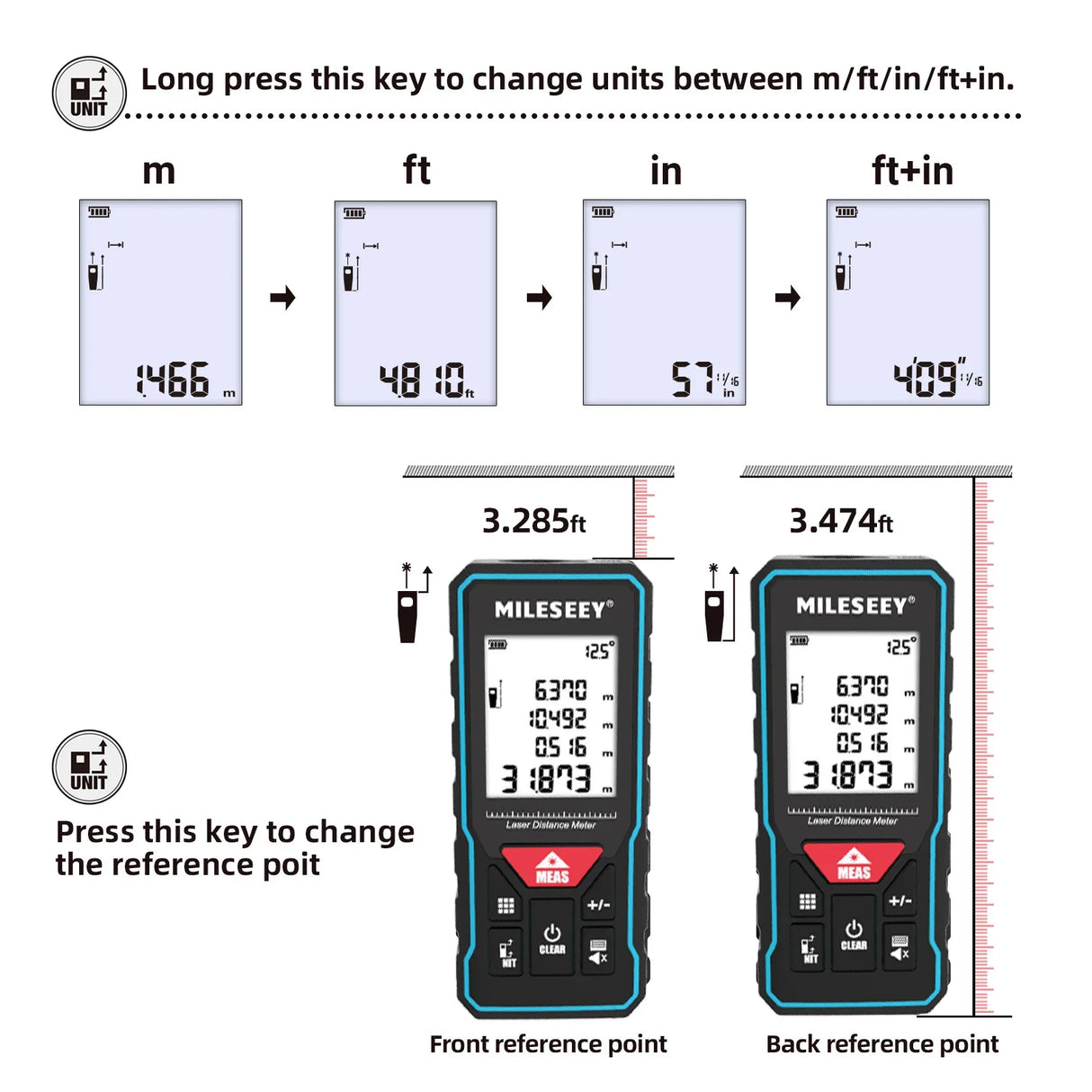 Mileseey Laser Rangefinder X5 лазерная рулетка Laser finder  Digital Laser Distance Meter Laser Meter Laser Tape Measure