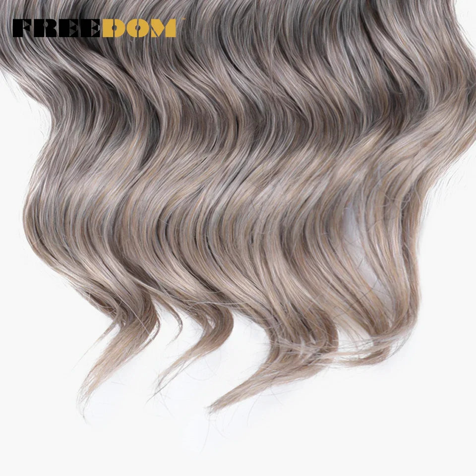 FREEDOM Synthetic Deep Curly Twist Crochet Hair 16 Inch Deep Wave Braid Hair Soft Ombre Blonde Brown Braiding Hair Extensions