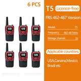 2/4/6 PCS ABBREE Walkie Talkie PMR/FRS UHF Mini Radio Up to 8 KM Range Handheld Ham Two Way Radio Communicator Transceiver