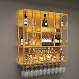 Club Hanging Wine Cabinet Shelf Whisky Liquor Display Metalic Bar Cabinet Industrial Modern Armario Para Vinos Home Furniture