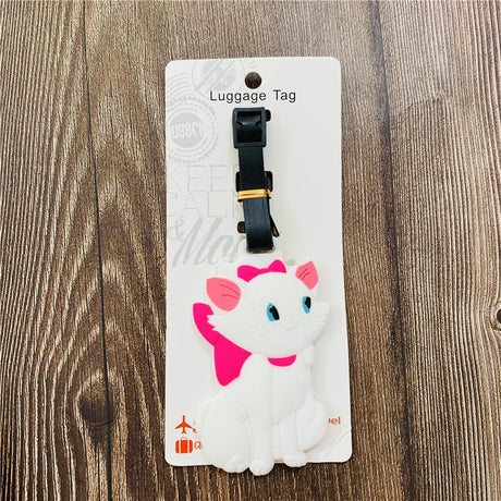 Disney Marie Cat Cheshire Cats Anime Luggage Tags Cartoon Suitcase Tag Travel Accessories Bag Holder Label Birthday Gift