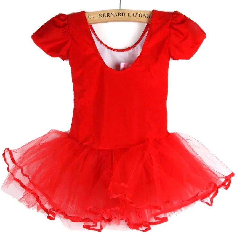 1PC Kids Girls Short Sleeved Ballet Dress Children Ballerina Tutu Girl Leotard Dancewear Stage Clothing