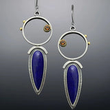 Bohemian Water Drop Blue Stone Earrings for Women Tibetan Jewelry Fashion Cubic Zircon Dangle Earrings Accessories