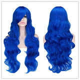 Women Synthetic Hair Red Pink Blue Orange Curly Body Wave Hair for Adult High Temperature Fiber Quality Halloween Wig