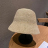 Beach Korean Straw Hat Summer Women Visor Bucket Hat Fisherman Hat Hand Weaving Panama Girl Fishing Chapeau Sun Hats for Women