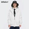 INFLATION Casual Zip Up Hoodies Men Winter Thick Fleece Sweat Jacket Unisex Matching Hooded Sweatshirt Couple