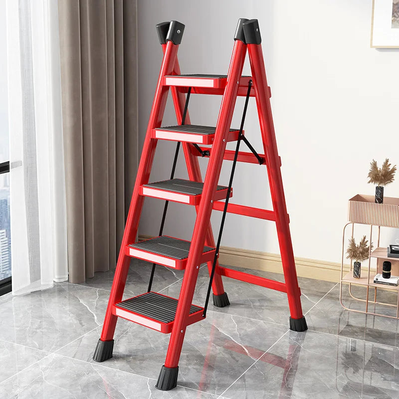 Fashion High Step Stools Foldable Kitchen Attic Compact Metal Multifunction Step Ladders Bathroom Quick Escalera Home Furniture