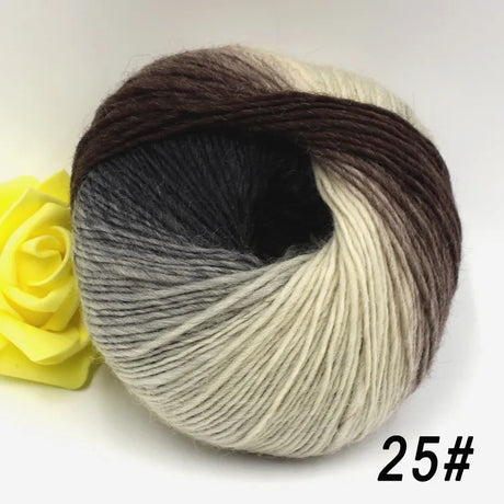 QJH 4Skeins Rainbow Soft Yarn 100% Wool Gradient Multi Color Yarn for Crocheting Knit DIY Hand Knitting Yarn 180m×4(196y×4,50g×4