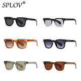 Luxury Square Men Sunglasses Fashion Gradient Driving Shades Eyewear Vintage Green Trendy Rivets Sun Glasses UV400