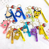 Pokemon Keychain Anime Figures Pikachu Cartoon Key Chain Charmander Psyduck Fashion Bag Keyring Pendant Accessories Toy Kid Gift