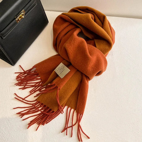 High-quality Australian Wool 100% Solid Color Women's Scarves Autumn and Winter Warm Men's Cashmere Shawl Wrap