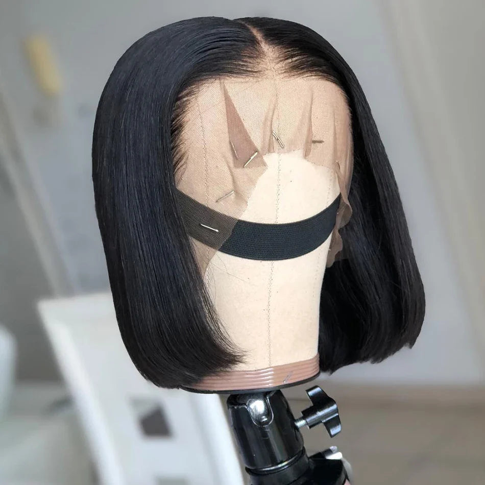 Short Bob Wigs Human Hair Transparent Lace Frontal Human Hair Wigs For Women Straight Short Bob Lace Frontal Human Hair Wigs