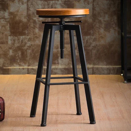 Industrial Swivel  Bar Stools ,Wrought-iron Bar Chair,Household Lift Bar Chairs,Solid Wood High Chair,High Bar Stools