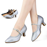 XIHAHA Women Modern Dance Shoes Girls Standard Dancing Shoes High Heeled Ballroom Latin Dance Shoes for Women 3.5 5 7CM Heel