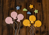 1 Set Newborn Photography Props Handmade Wool Felt Stars Moon Balloon Infant Baby Photo Studio Shooting Photography Accessories