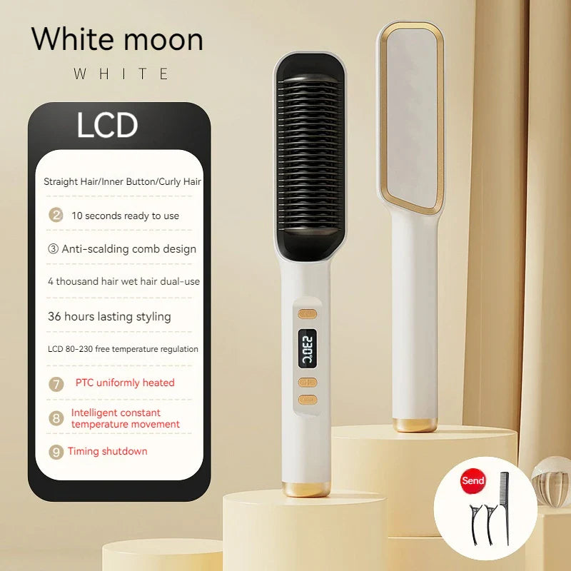 Xiaomi Mijia Electric Hair Brushes LCD Display Hair Straightening Brush Styling Comb Does Not Hurt Hair Anion Curling Iron PTC