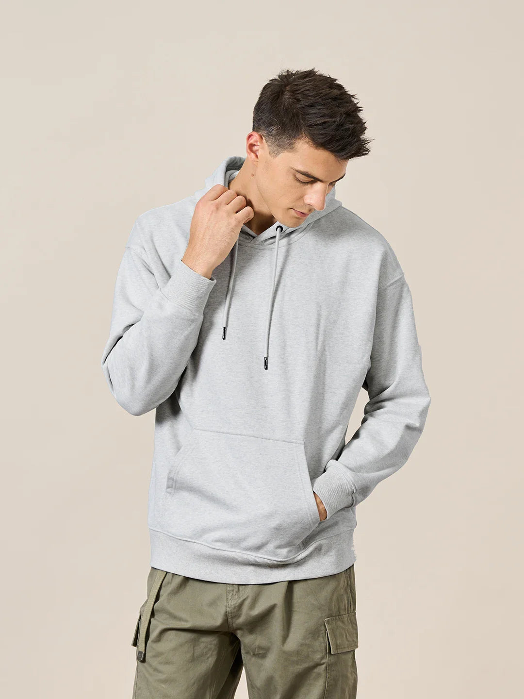 SIMWOOD 2024 Spring New New Hooded Hoodies Men Thick 360g Fabric Solid Basic Sweatshirts Quality Jogger Texture Pullovers