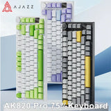 Ajazz AK820 Mechanical Keyboard Customized Soft Gasket Structure Optional Wired/Three-mode RGB Backlit 75% Portable Hot Swap