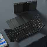 BOW Hebrew/Korea/Russia Wireless Folding Keyboard with Touchpad Rechargeable Foldable Bluetooth Keyboard for Tablet Ipad