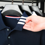 100% Cotton Luxury Brand New Men's Polo Shirt 2023 Autumn/Winter Polo Collar Stripe Print Long Sleeve Men's T-shirt Casual Golf