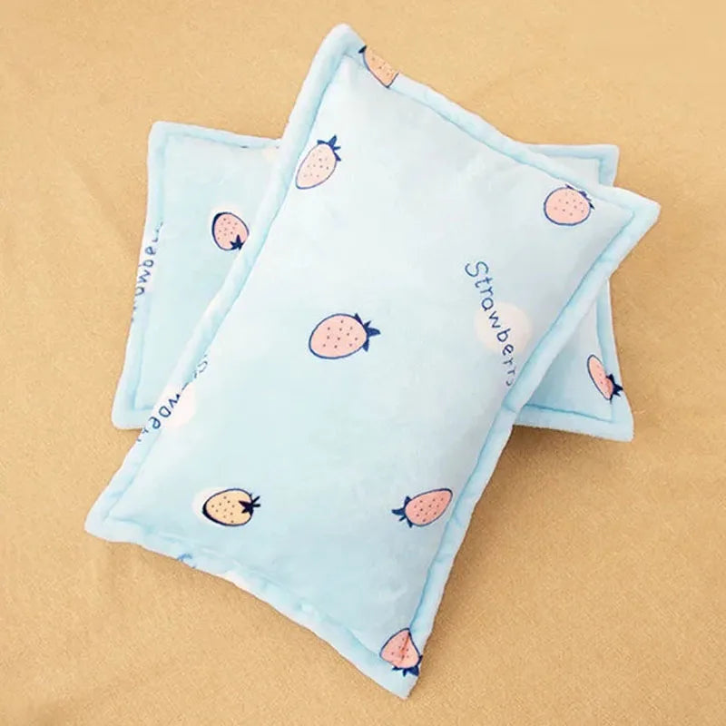 Autumn Winter Coral Velvet Children's Pillow Case Cartoon Pattern Boy Girl Pillowcase With Zipper Kindergarten Baby Pillow Cover