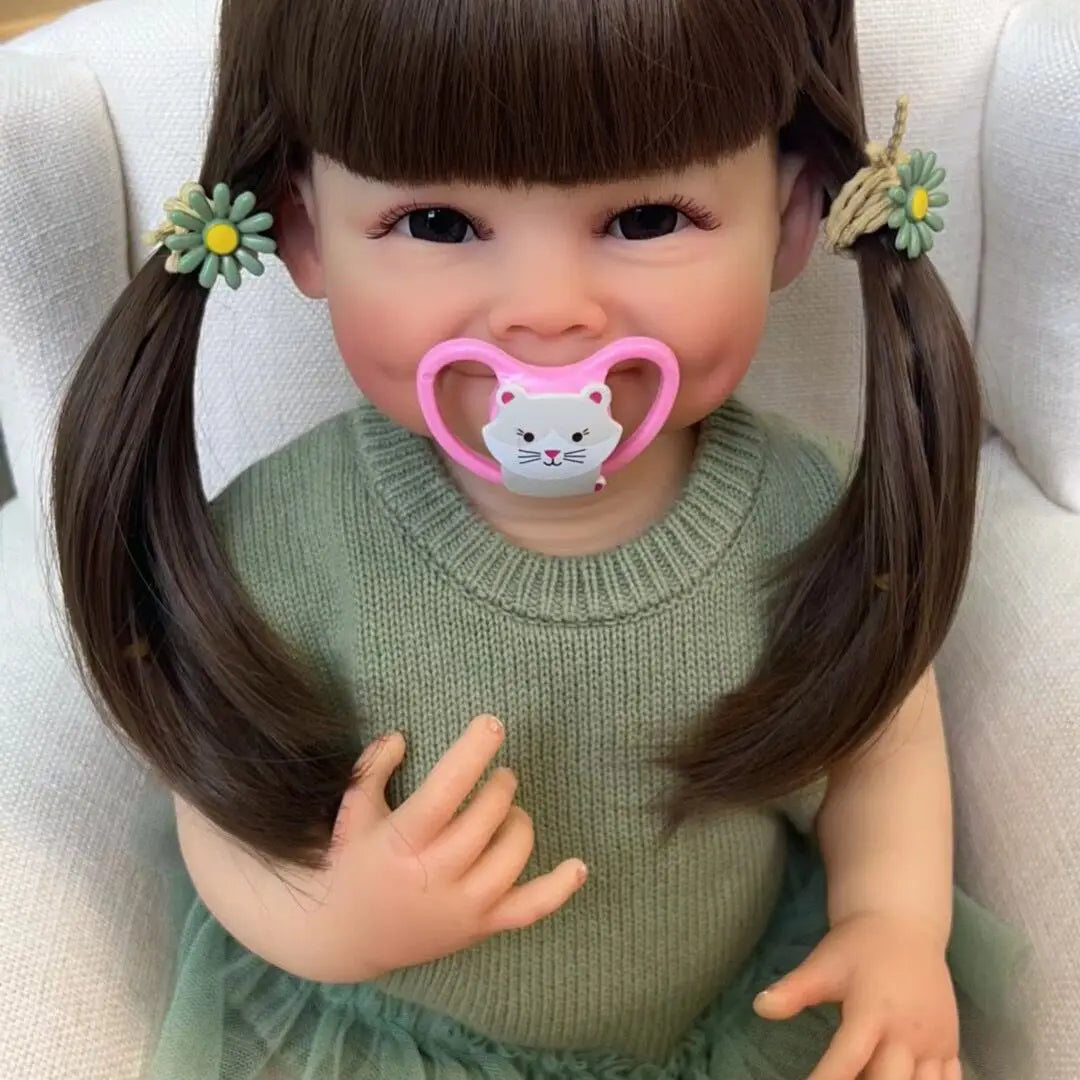 NPK 55CM Full Body Soft Silicone Reborn Toddler Doll Raya Lifelike Soft Touch High Quality Doll Gifts for Children