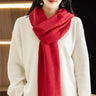 All-Season Pure Wool Knitted Shawl Women's Casual Cashmere Scarf White Sweater Women's Folded Wear Cardigan Shawl Fashion Scarf