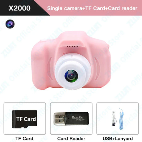 Children Camera Waterproof 1080P HD Camera Video Toys 2 Inch Color Display Outdoor Camera SLR Camera Kid Toy+32G Memory Card