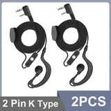 10pcs BAOFENG Radio 2pin K Port Earpiece Ptt Mic Headset for BFUV5R Quansheng UVK5 8 Handheld Walkie Talkie Earphone Accessories