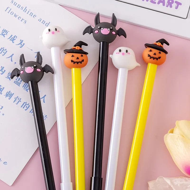 12 pcs/lot Creative Halloween Theme Gel Ink Pens School Office Writing Supplies Gift Stationery Cute Pen Kids Prizes Cute Pens