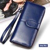 2024 Classic 100% Genuine Leather Fashion Women's Wallet Female Clutch Purse Long Wallet Women's Purses Money Bag Coin Purse