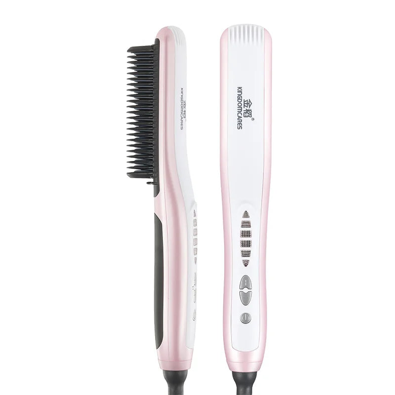 6 Speeds Negative Ion Hair Care 30s Rapid Heating  Straightening Brush Hair Styling Appliances Home Hot Comb