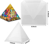 Large Pyramid Silicone Molds Big Pyramid Resin Mold Epoxy Resin Casting Molds with Plastic Stand Base for Jewelry Casting DIY Cr