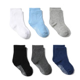 6 Pairs/Lot Fashion Children Socks Grip Crew Socks with Non Slip/Anti Skid Soles for Baby Infants Toddlers Kids Boys Girls 0-7y