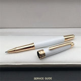 Luxury Msk-163 White Metal Ballpoint Pen Rollerball Pen Unique Reliefs Office School Writing Fountain Pens With MB Serial Number