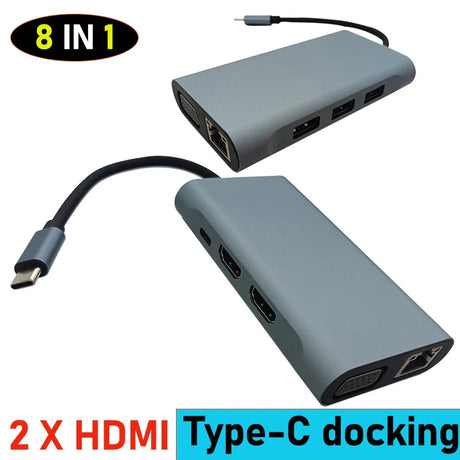 Multiport Type-C hub usb c docking station 2x hdmi base for laptop accessories macbook pro air mac mini Dell thunderbolt dock HD